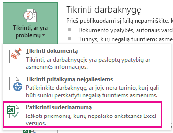 Tikrinti suderinamumą