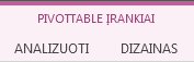 „PivotTable“ įrankiai
