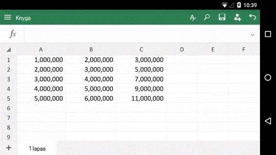 Finger taps and holds header of column A, drags column to new place