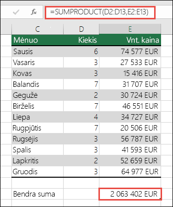 Išspręskite #VALUE! klaidą datoje, norėdami pašalinti SUMPRODUCT klaidą