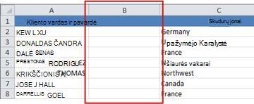 Empty column for entering formula