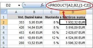 The formula is shown in the formula bar