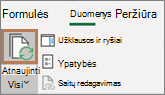 Pelės žymiklis virš mygtuko Atnaujinti viską