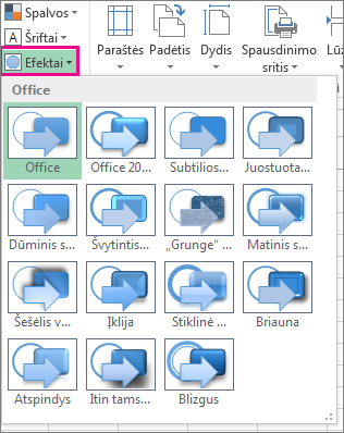 Temos efektas skirtuke Puslapio maketas