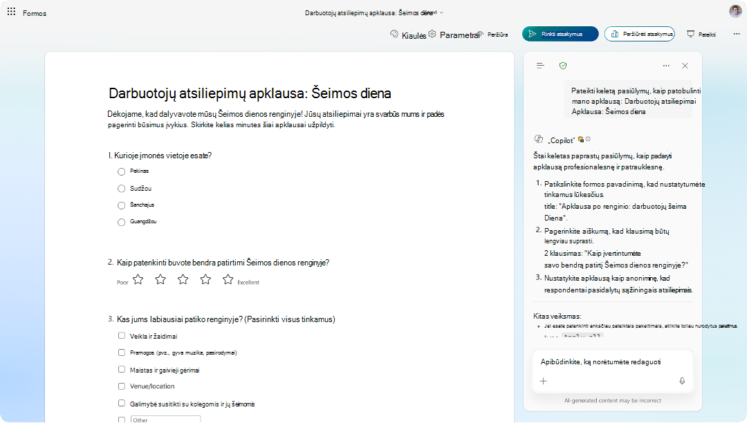 Darbuotojų atsiliepimų apklausos formos su 