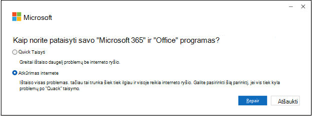 Diegimas naudojant spustelėkite ir naudokitės