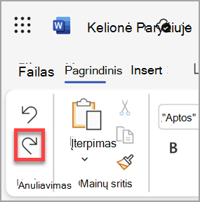 Mygtukas Perdaryti internetinėje 