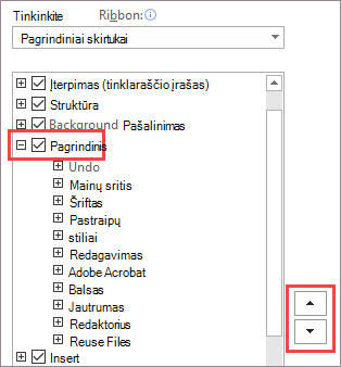 Juostelės elementų eilės tvarkos keitimas