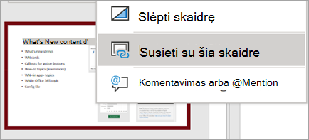 Rodomas saitas į šią skaidrę dešiniuoju pelės mygtuku atidaromas meniu