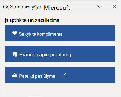 Atsiliepimų sritis programoje Word