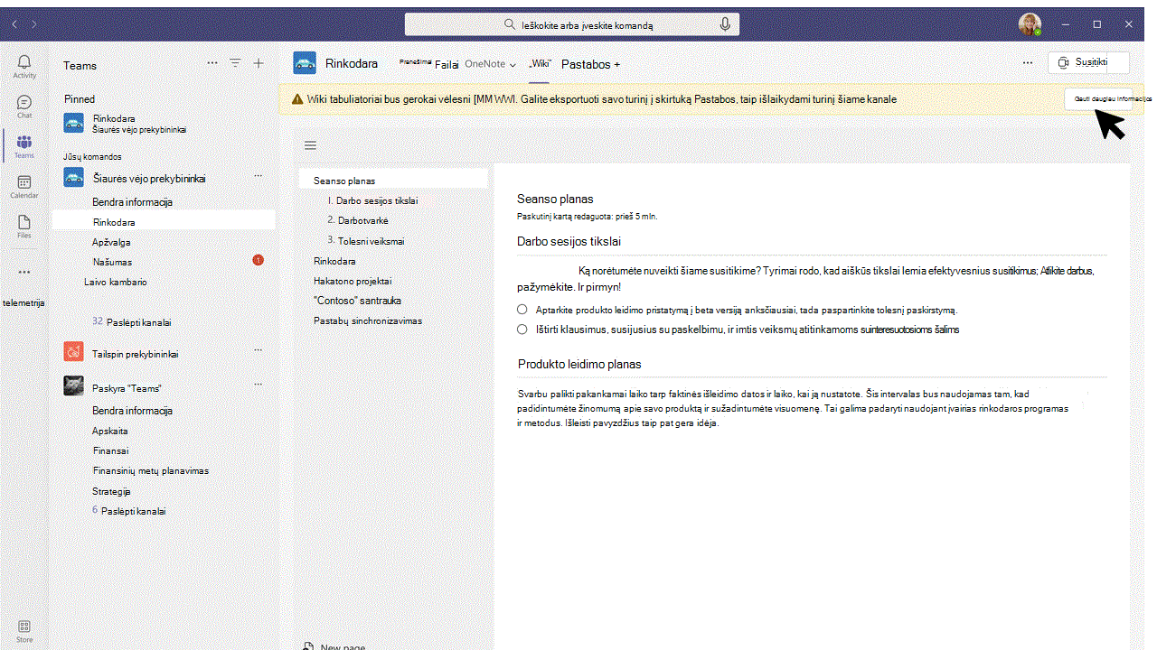 Export wiki to Notes