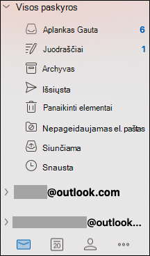 Bendroji aplankas Gauta programoje 