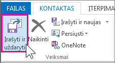 Ekrano kopijoje parodyta pasirinkta parinktis Įrašyti & uždaryti.