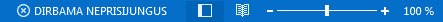 Outlook būsenos juostos indikatorius Dirbama neprisijungus