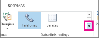 Grupė Dabartinis rodinys skirtuke Pagrindinis