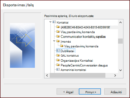 Eksportuokite iš pasikartojančių aplanko.