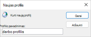 Įveskite profilio pavadinimą.