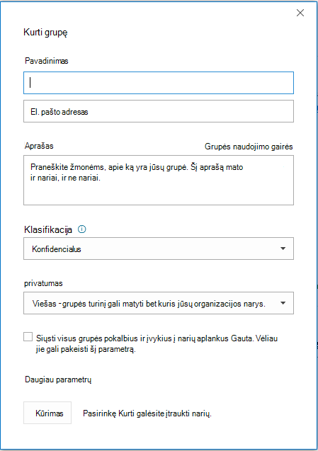 Grupės kūrimas