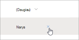 Mygtuko Šalinti iš grupės ekrano kopija
