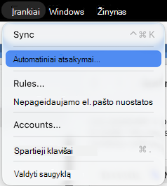 Tools menu Automatic Replies