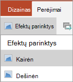 Efektų parinktys