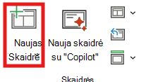 Naujo skaidrės maketo ekrano kopija.