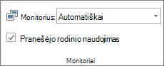 Monitorių grupė skirtuke Skaidrių demonstravimas