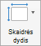 Rodomas skaidrės dydžio mygtukas