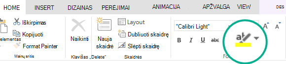 Teksto žymeklio mygtukas yra 