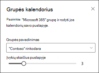 Pasirinkite, kiek įvykių rodyti iš pasirinkto 