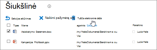 Empty the recycle bin of all items