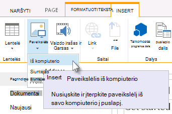 Įterpti paveikslėlį iš kompiuterio parinkties