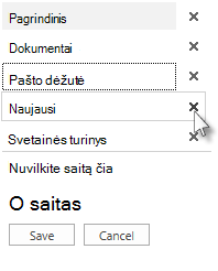Pašto dėžutės perkėlimas ir dalies Naujausi naikinimas greitosios paleisties srityje