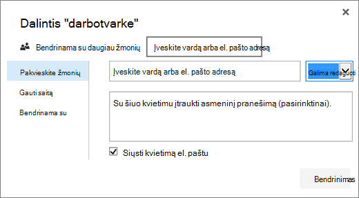 Bendrinimo dialogo langas