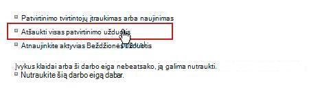 Saitas „Atšaukti visas darbo eigas“