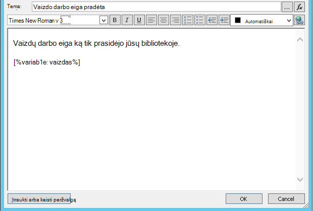 eigoje El. laiško tekstas su vaizdu