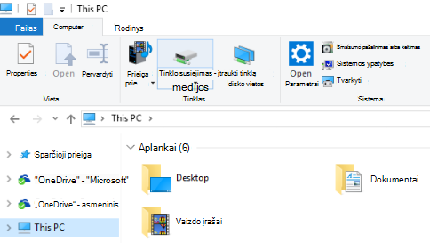 Failų naršyklės ekrano kopija