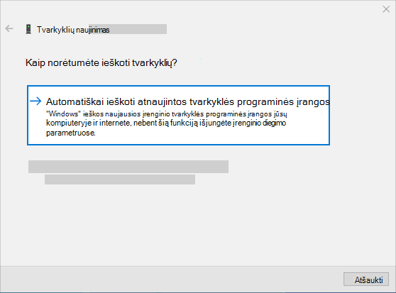 Automatiškai ieškoti atnaujintos tvarkyklės programinės įrangos, kad atnaujintumėte garso tvarkyklę