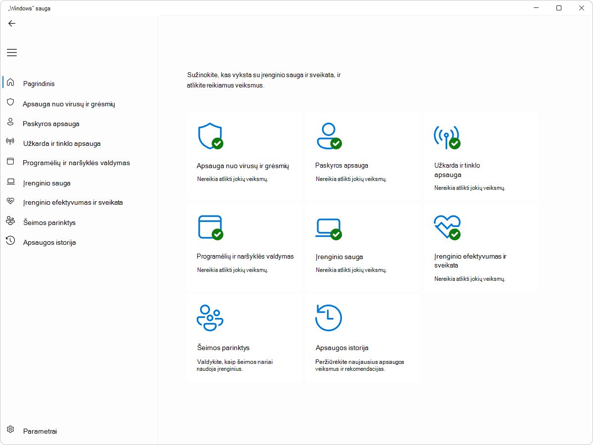 Screenshot of Windows Security - Home pane.