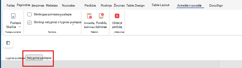 Nelyginių puslapių redagavimas žiniatinklyje&