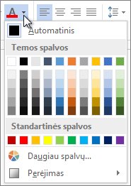Šrifto spalvų paletė