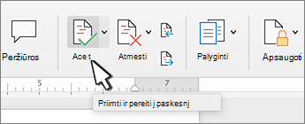 Mygtukas Priimti keitimą
