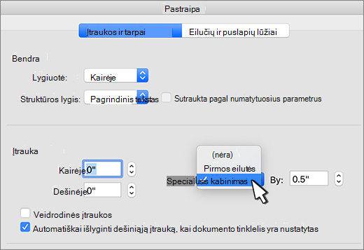 Atvirkštinės įtraukos pasirinkimas