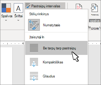 Viengubų tarpų dokumente nustatymas