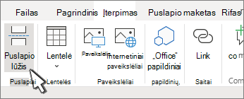 Puslapio lūžio mygtukas