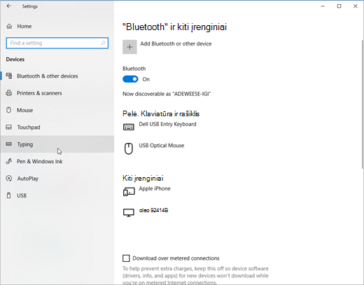 Typing settings pic