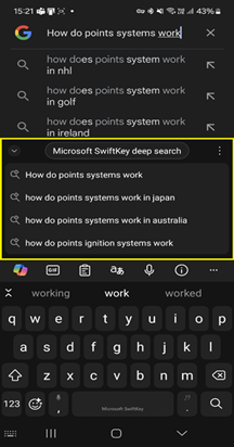 Microsoft SwiftKey gili paieška1