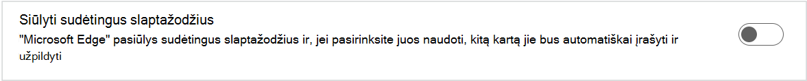 Siūlyti sudėtingus slaptažodžius ekrano kopija.