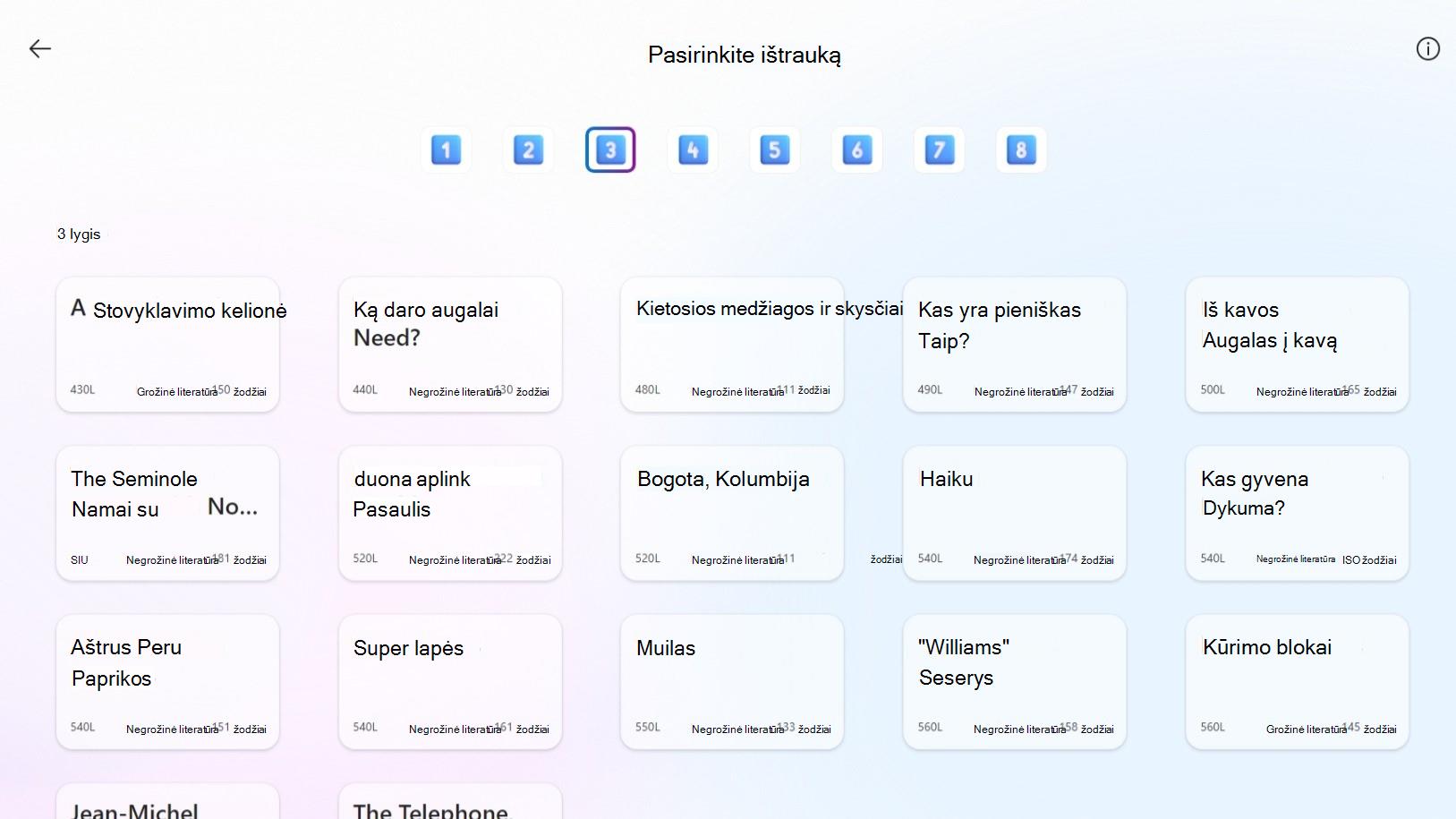 Ištraukos skaitymas