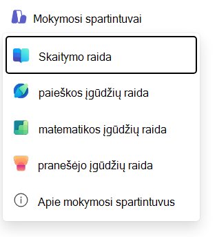 Skaitymo eigos ekrano kopija.